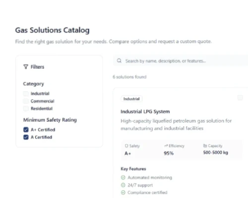 Industrial solutions dashboard with quotation activity, status summaries and quick actions